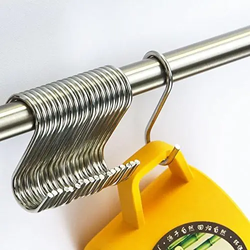 

Набор из 24 S-образных крючков 2 дюйма - прочные, из нержавеющей стали, для украшений, ключей, кухонных принадлежностей и многого другого