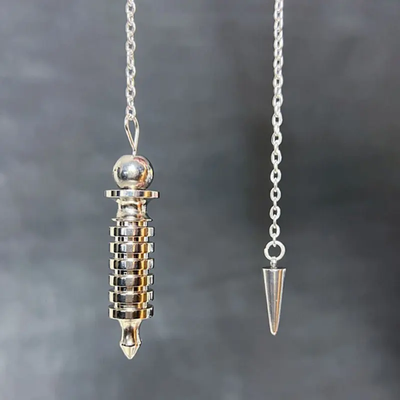 Openable Silver Color Metal Pendulum for Divination Dowsing Reiki Heavy Copper Egypt Isis Pendulums Energy Healing Pendulos X383