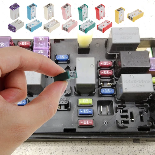 Imagen 2 del producto Kit surtido de fusibles para coche, 14 Uds., 15-60A, fusibles de repuesto para coche/RV/camión/motocicleta, proporciona protección para coche