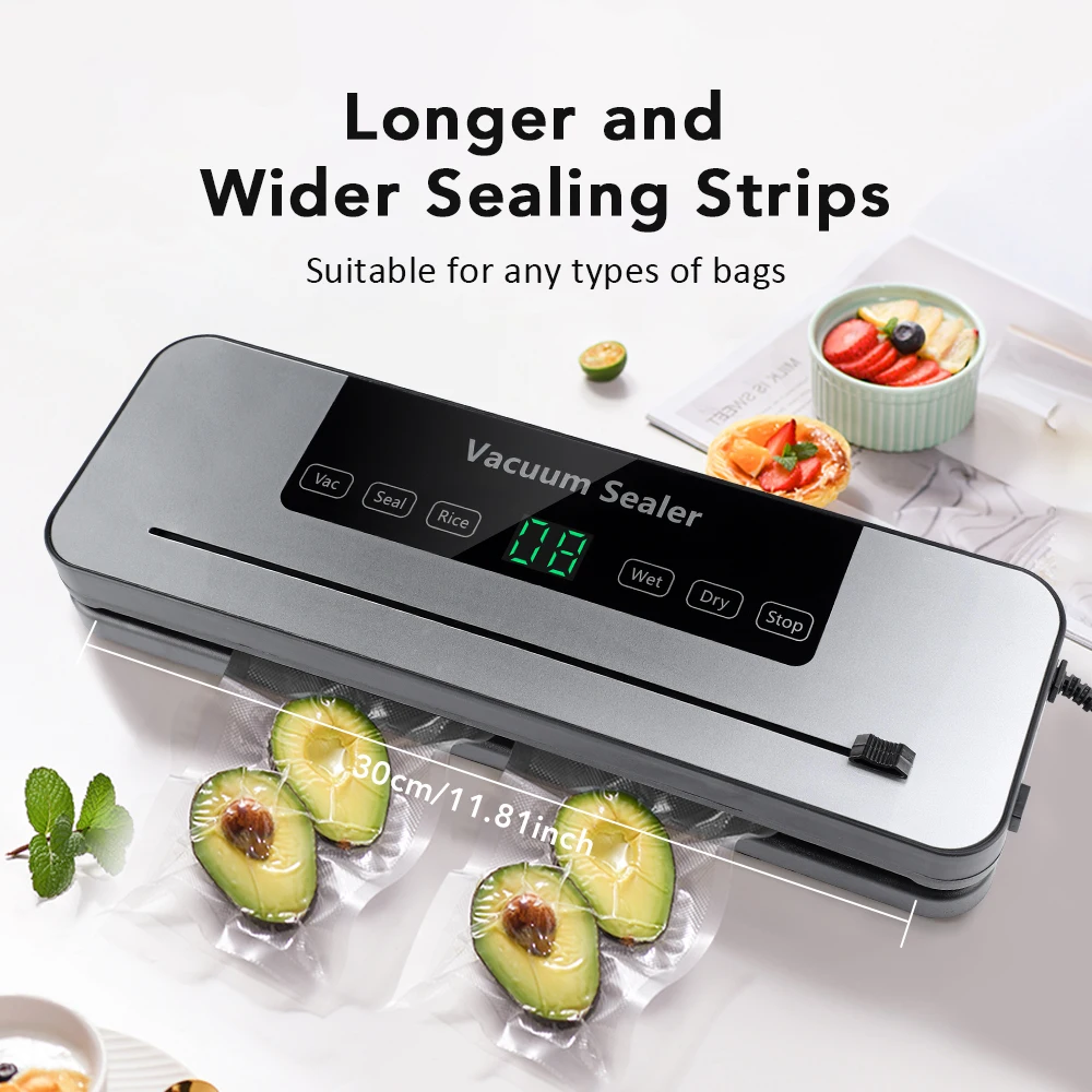 2 in 1 Vacuum Sealer Machine Dry Wet Food Packaging Machine Kitchen Food Storage Sealing Machine Built-in Cutter Vacuum Packer