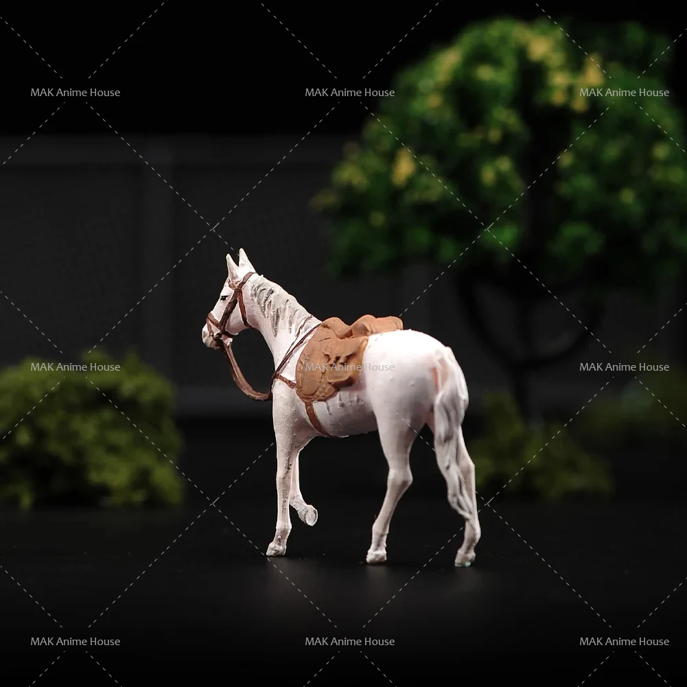 Printed Miniatures 1/87 1/64 1/43 White Dragon Horse Model Micro Figures Dolls Collection Decoration Gifts  Creative Scene Props