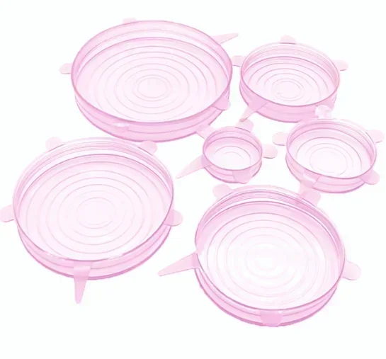 

6 PCS Reusable Silicone Stretch Lids Food Wrap Bowl Pot Lid Preservative Film Plastic Wrap