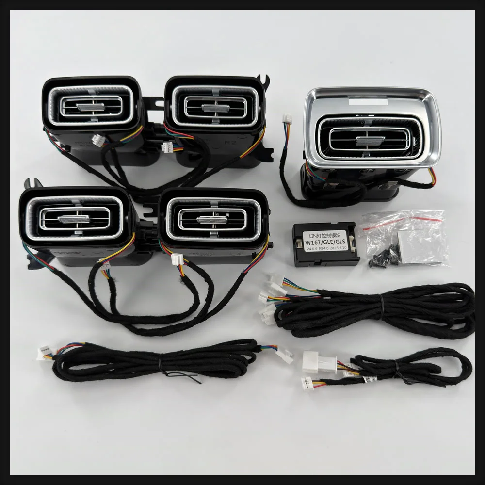 RGB Color Streamer for Benz W167 2020+ GLE GLS GLE53 GLS63 2019+ 64Colour LED Air Vents Turbine Nozzle Steering Wheel Control