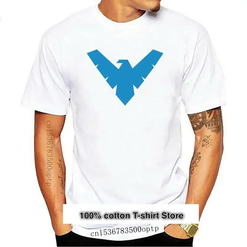 Camiseta clásica de Robin Nightwing con símbolo, camisa con licencia, tallas para adultos, S-3XL, 2024 de algodón, nueva