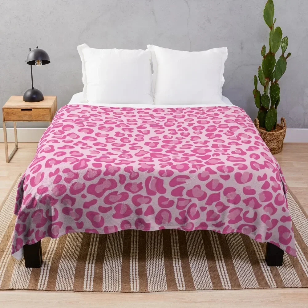 Pink Leopard Print Throw Blanket cosplay anime Soft Beds Giant Sofa Blankets