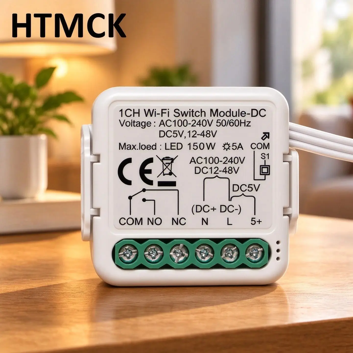 HTMCK Tuya Smart Dry Contact Switch Module DC5V/12-48V AC110-240V DIY Breaker Relay Compatible with Alexa Google Home