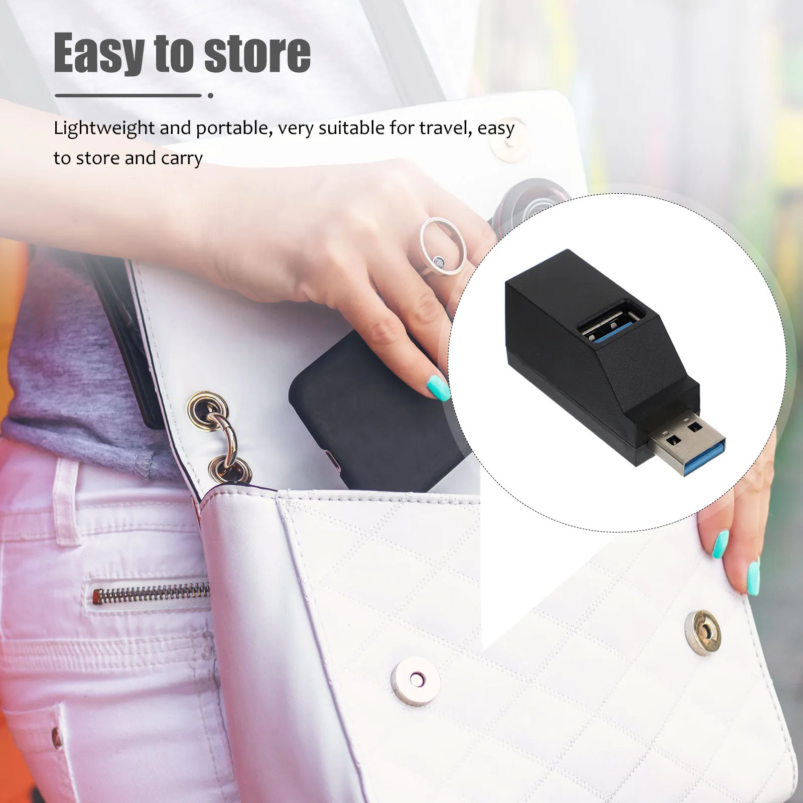 

3 Ports Usb Multifunction Splitter Plug Play Durable Portable Data Hub Overcurrent Overvoltage Protection For Keyboard Dock