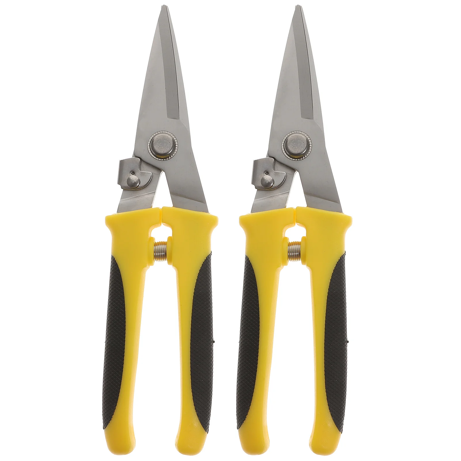 

2 Pcs Electronic Scissors Metal Tin Snips Wire Cutters Heavy Duty PVC Stainless Steel Spring Assisted Safety Lock