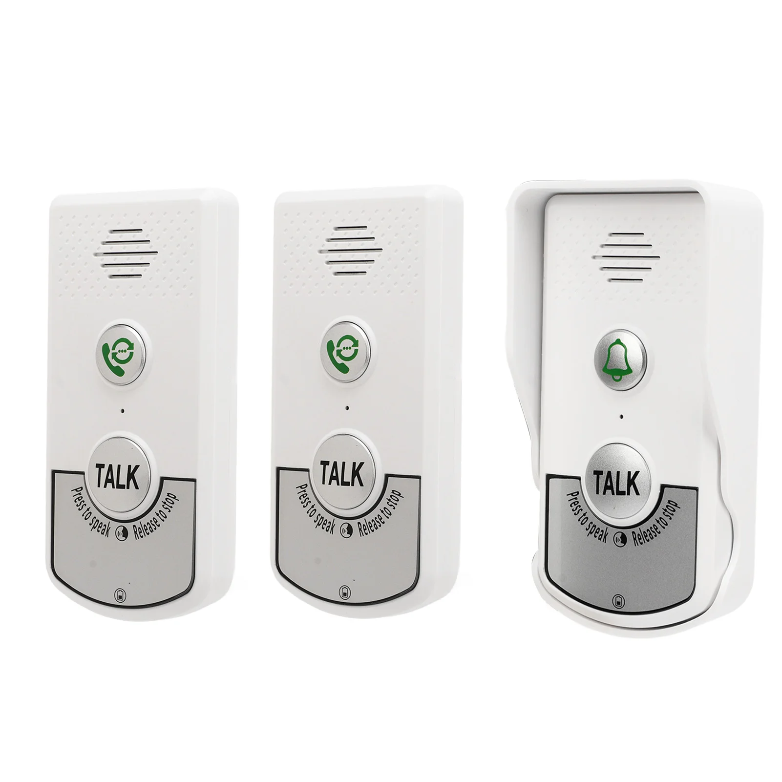 أجراس باب إنتركوم لاسلكية رقاقة ممتازة مسافة 1000 متر أجراس باب إنترفون صوتية بيضاء ذكية للمنازل والمصانع والفيلات