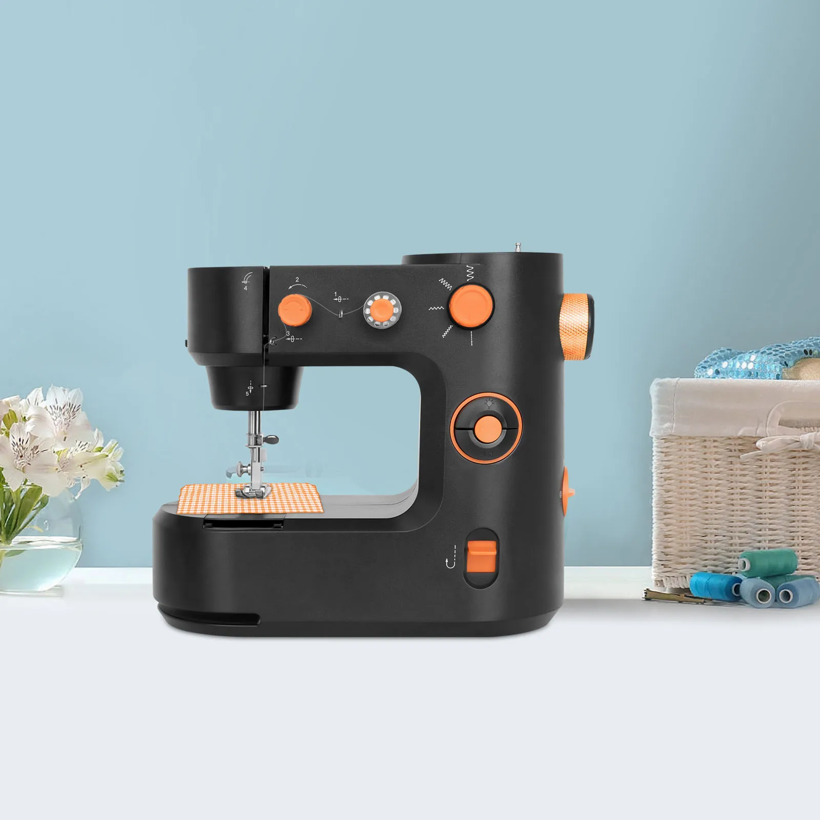 

Portable Electric Sewing Machine, Black, 2-Speed Control, Mini Stitch Machine for Beginners Home Use 110V