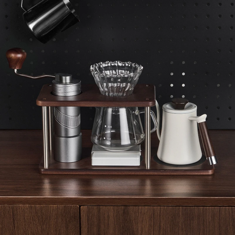 Solid Wood Hand-brewed Coffee Stand Detachable Camping Portable Coffee Brewing Tool Storage Rack Espresso Coffee Accessories