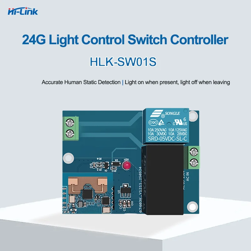 Hi-Link 24G Human Presence Radar Auto-Induction Smart Switch SW01S Light Controller with APP Intelligent Param Adjustment