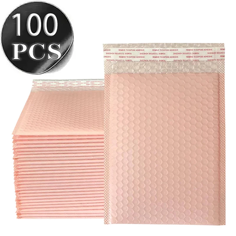 100Pcs Waterproof Bubble Envelopes Self‑Sealing Shock‑Absorbent Padded Mailers Protective Packaging Bags for Small Items