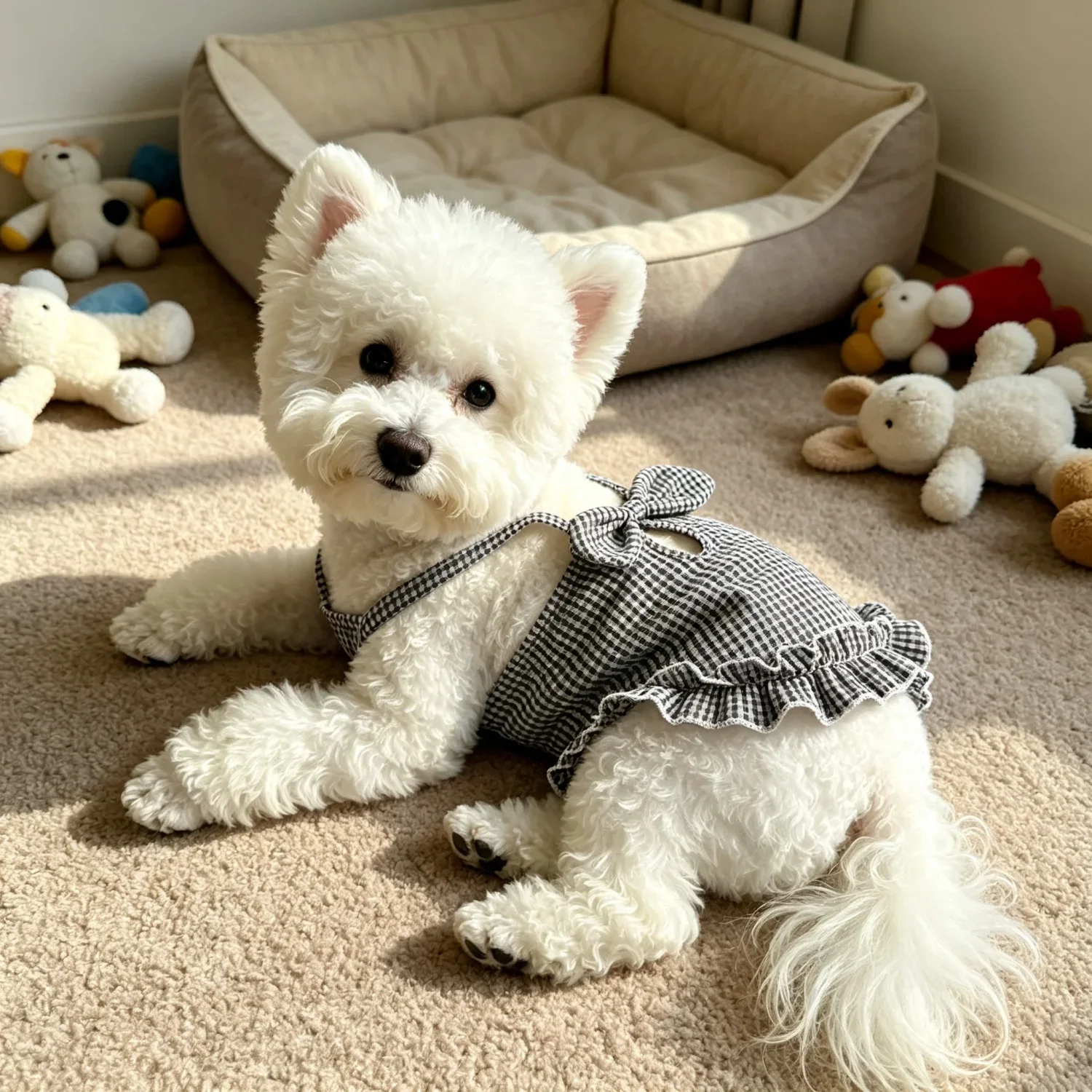 1 Stück Sommer-Haustierkleidung für kleine Hunde, niedliches gerüschtes gestreiftes Hundetanktop, atmungsaktive Welpenweste, süße Rüschen-Hundebekleidung – Detail 12