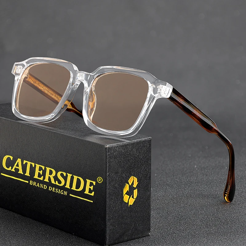 CATERSIDE Fashion Sunglasses Men's Square Frame Brand Design Core Insert Temple Sun Glasses Women's Travel Party Holiday Gift