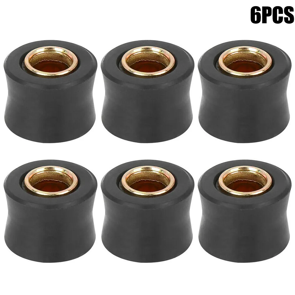 6pcs Universal Motorbike 10mm Rear Shock Absorber Cushion Rubber Ring Bushing Spare Part Fit For Dual Sport Off-Road Street