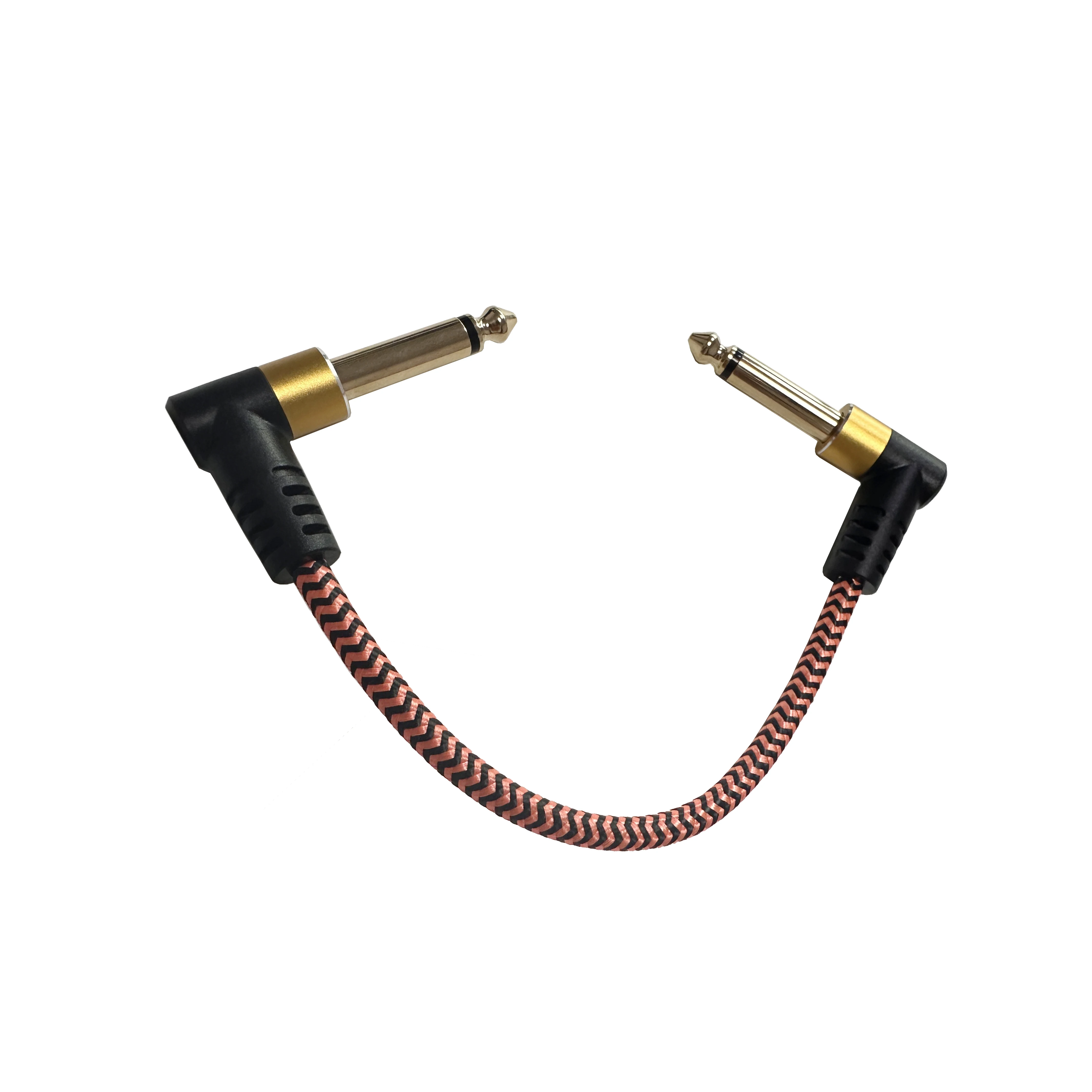 Cables de conexión para guitarra con conector de ángulo recto, cable de sonido trenzado de nailon para pedal de guitarra, cable de instrumento para amplificador y mezclador