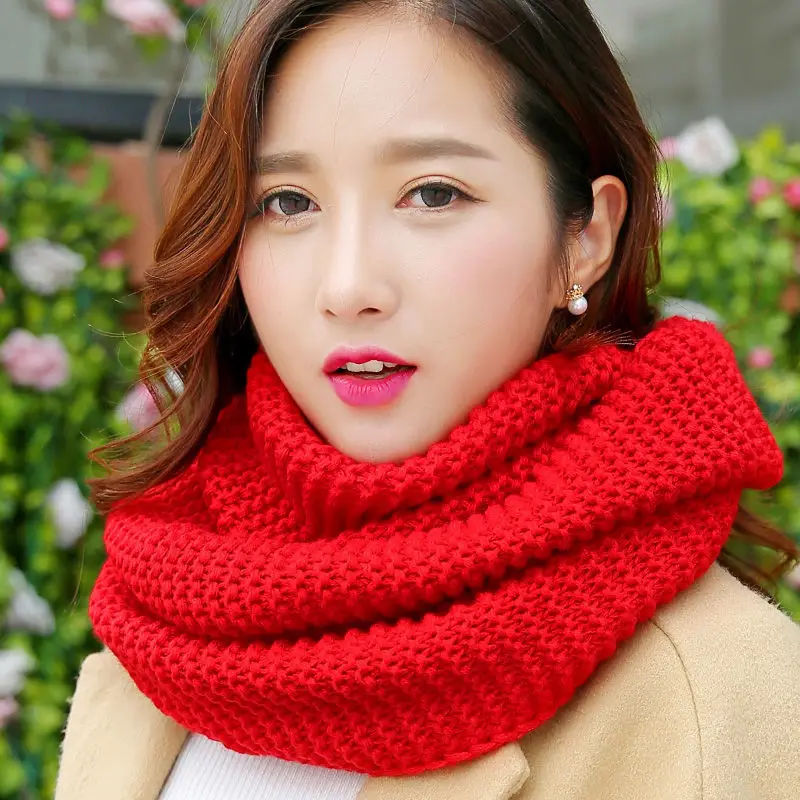 Knitted Scarf Neckerchief Cover Neck Season Women's Korean-Style Student Winter Pullover New Protection Warm All-Matching