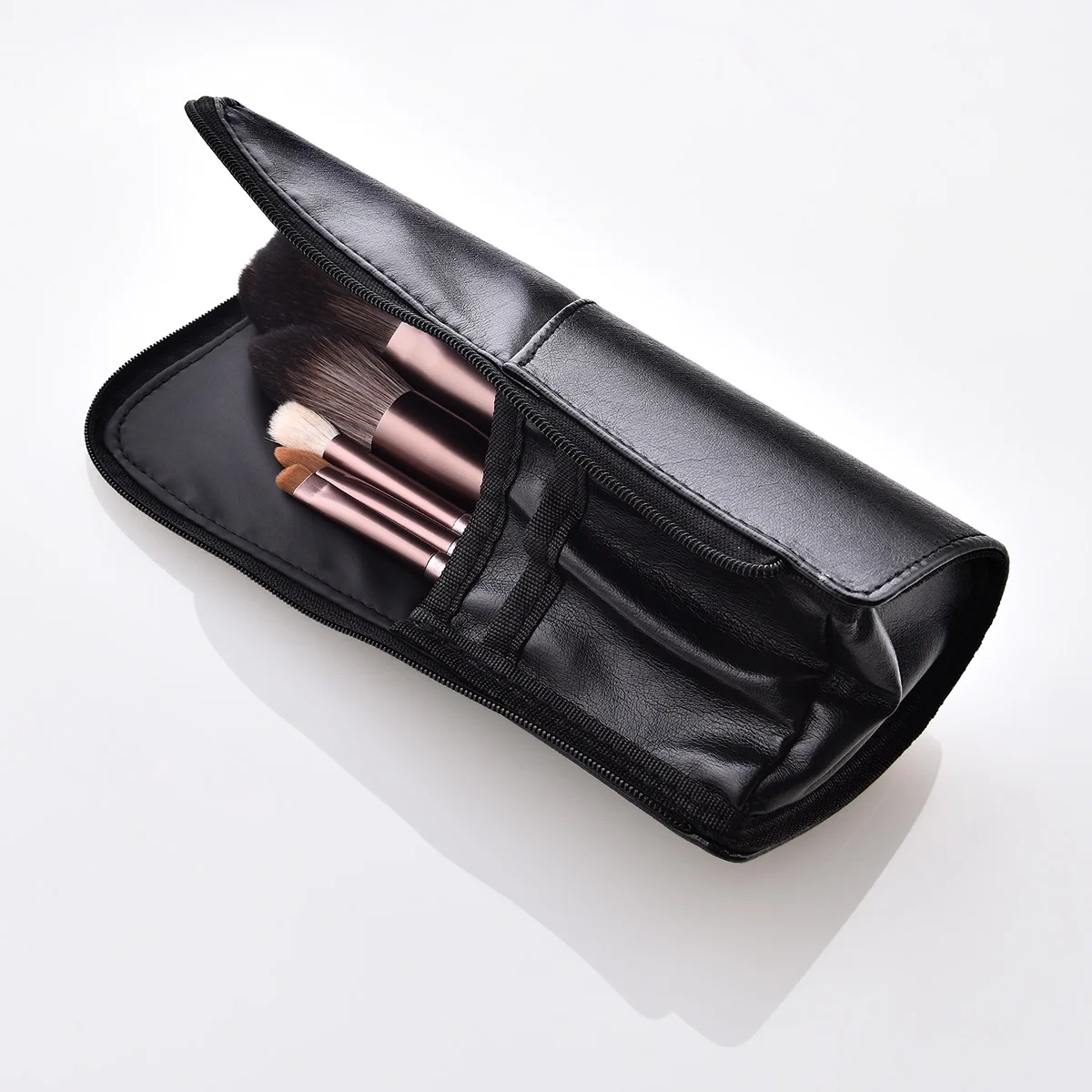 

Makeup Brush Bag Pu Portable Organizer Travel Compact Lightweight Zipper Pouch For Women Cosmetics Storage