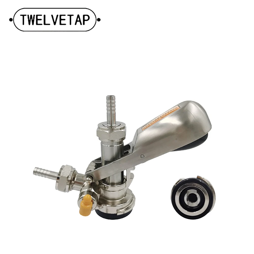 

TWELVETAP D-Type Keg Coupler Dispenser Beer Tap for Keg with Safety Pressure Relief Valve Two Kinds Joints Style