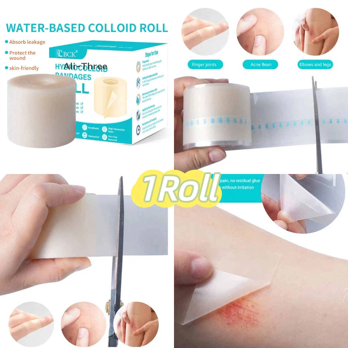 

1 Roll Hydrocolloid Band Aid Dressings For Effective Wound Care Extra Thin Soft Waterproof Self-Adhesive Scar Cover Tape