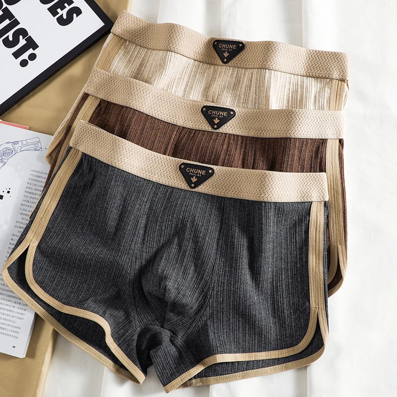 

Комплект из 3 мужских трусов-боксеров | Молодежное спортивное нижнее белье, дышащие плавки из чистого хлопка. Стильное и уникальное мужское нижнее белье.