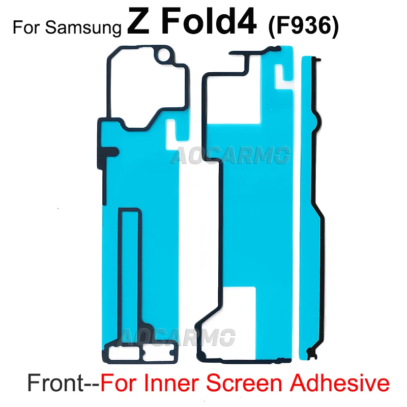 Aocarmo do Samsung Galaxy Z Fold4 F936 przedni wyświetlacz LCD samoprzylepna tylna pokrywa naklejka taśma klejąca części do naprawy