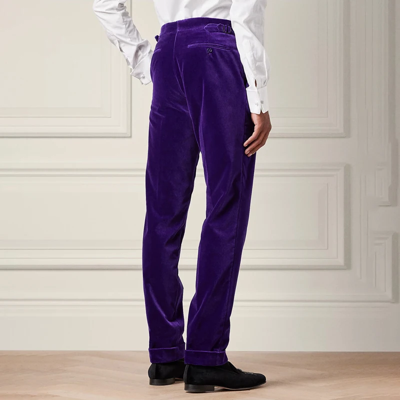 Purple Men's Pants 2024 Spring and Autumn New Product in England Elegant Gentleman Fashion Customized Pants for Men