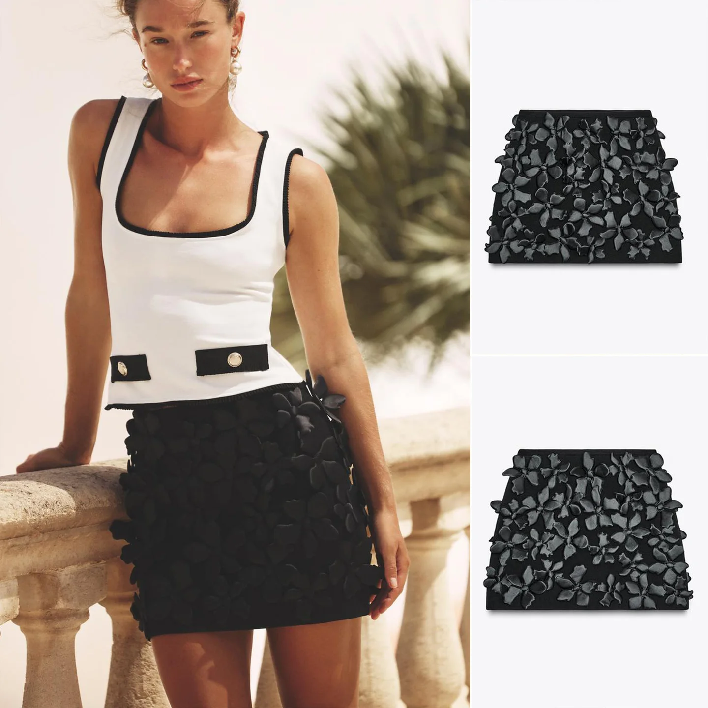 

Зимняя новая женская дизайнерская трикотажная юбка с цветочной структурой и высокой талией трапециевидной формы свободного покроя Ci для поездок на работу из полиэфирного волокна