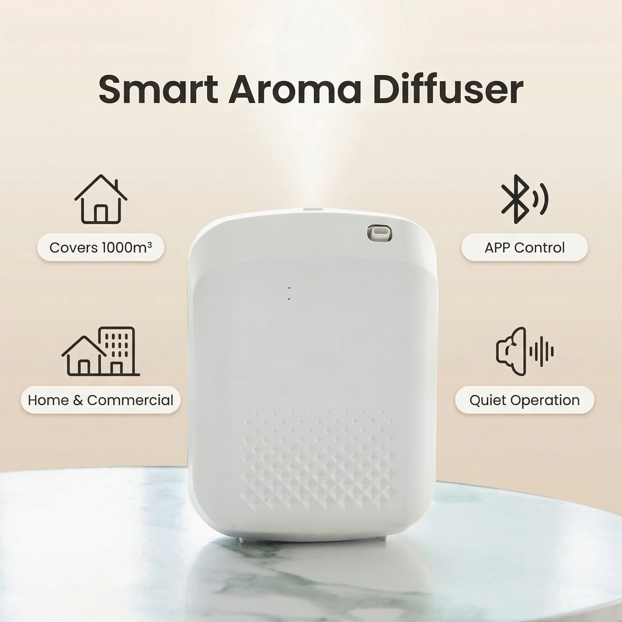 Aroma Diffuser 1000m³ Perfume Essential Oils Air Freshener Room Fragrance Bluetooth APP Hotels Fragrance Diffuser Smart Home