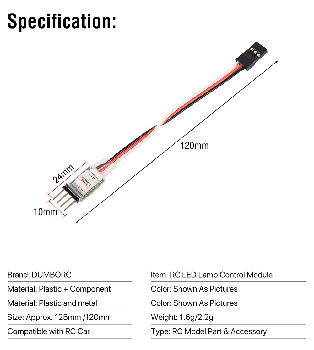 BORC 3-kanałowy przełącznik kontrolera lampy LED System włączania/wyłączania wtyczki JR do mini samochodów RC Pojazd Stałopłat Samolot Zabawka