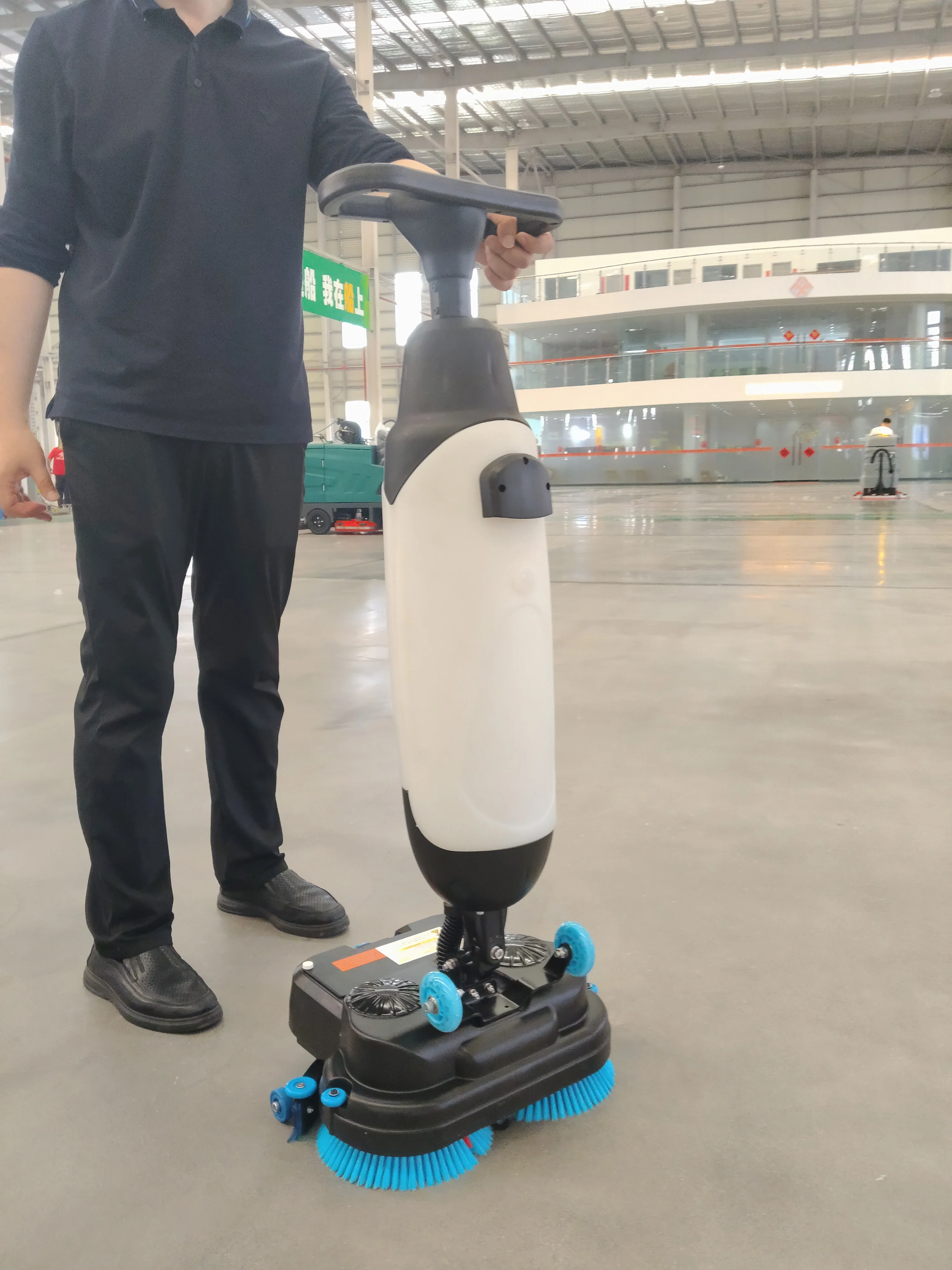 430mm Mini Hand Push Electric Floor Sweeper, High Efficiency & Long Battery Life