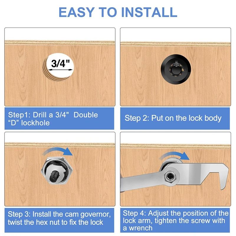 ใหม่-สีดํากล่องเครื่องมือล็อคกุญแจเดียวกันตู้ล็อค,Hook Cam,ล็อค Cam,โลหะผสมสังกะสี,RV ล็อค CM1917 CM1930