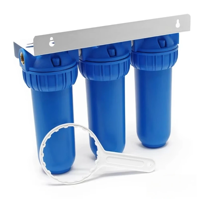 Pre Filter Bottle Sedimentation Pre-treatment Filter Bottle Medium-sized Blue Bottle Three-stage Brass Mouth 1/2 3/4 Mouth