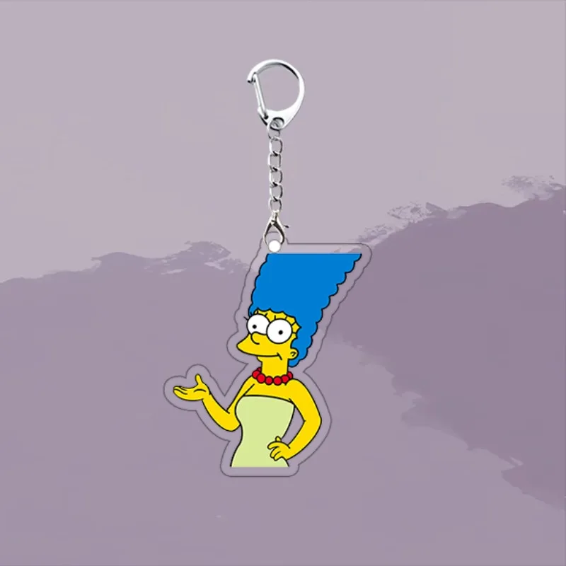 Der Simpsons-Schlüsselanhänger, Cartoon, niedlich, kreativ, hoher ästhetischer Wert, tragbar, Lisa und Homer Simpson, Paar-Rucksackanhänger, Geschenk – Detail 3