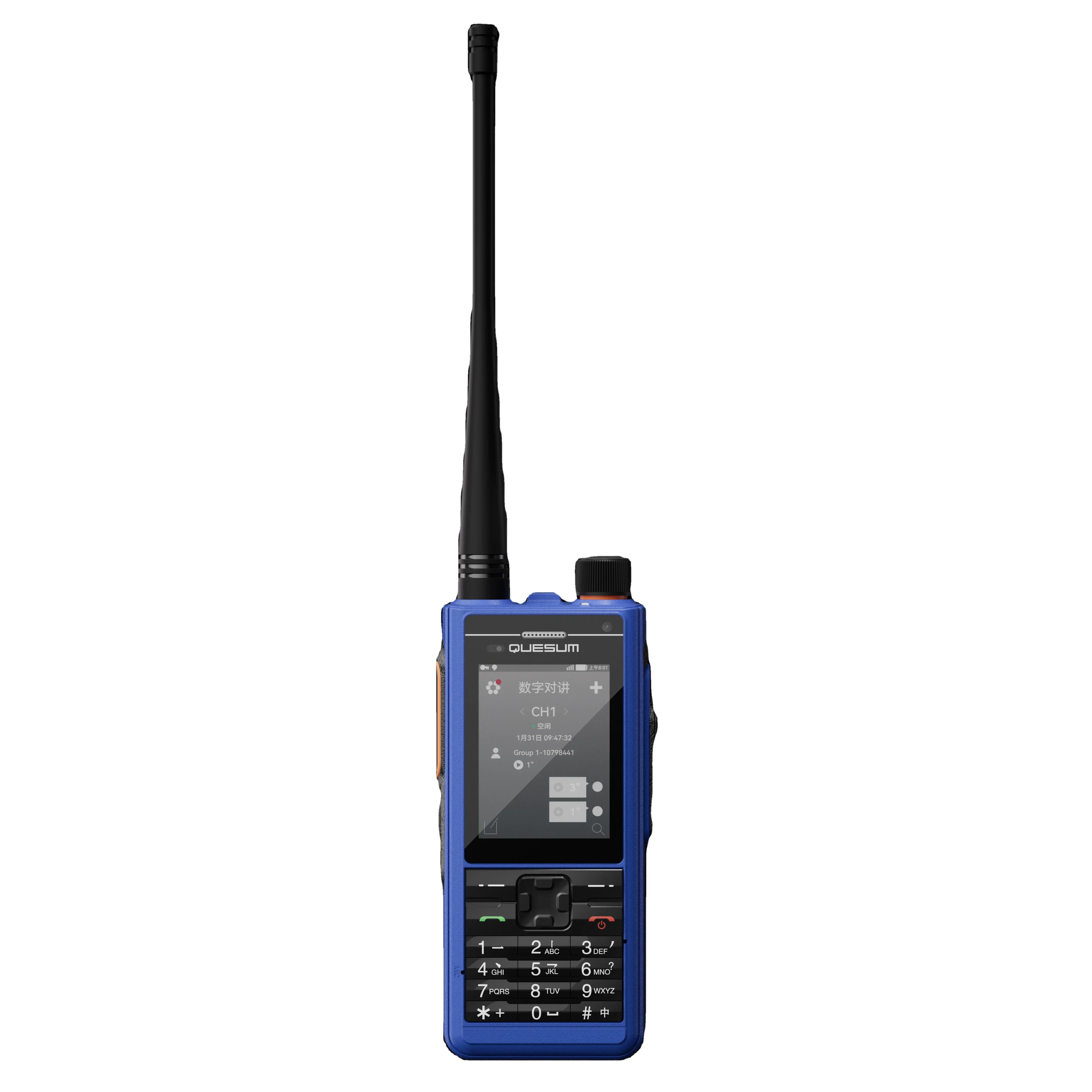 LTE radio walkie-talkie and PoC (PTT over Cellular) mobile radio unlimited communication available 3G 4G 5G WIFI GPS blue  tooth