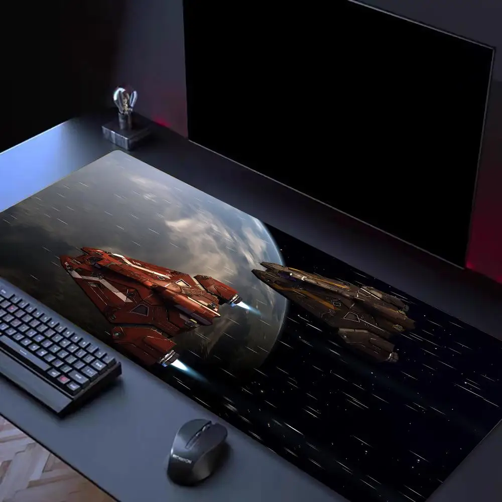 E-Elite D-Dangerous Mouse Pad Tapetes de Mesa Teclado, Borracha Kawai, Tapete de Mesa Antiderrapante, XXL90x40cm