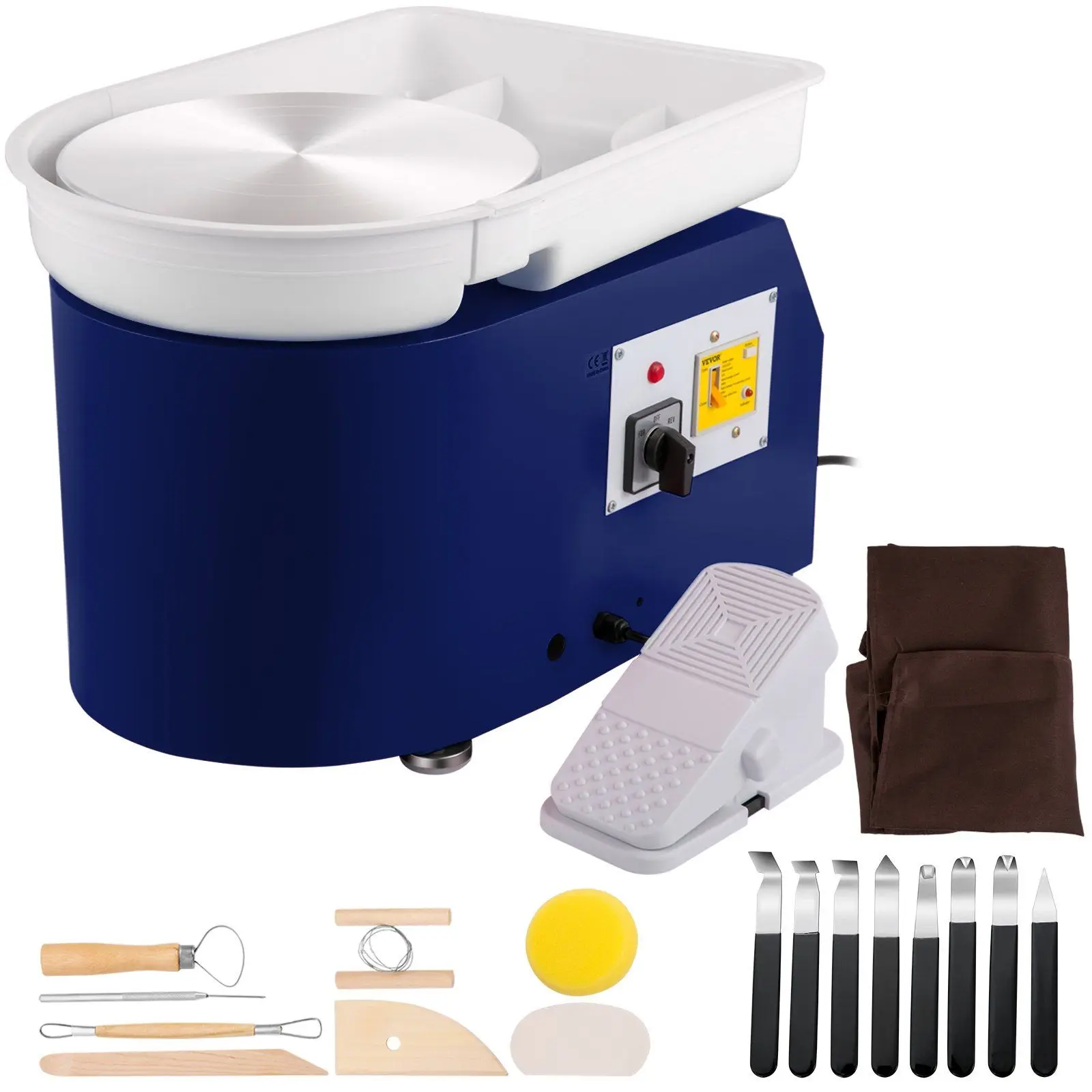 

350W Pottery Wheel Machine with Foot Pedal Control, Pottery Forming Machine with 11"/28 cm Turntable for DIY Art Craft