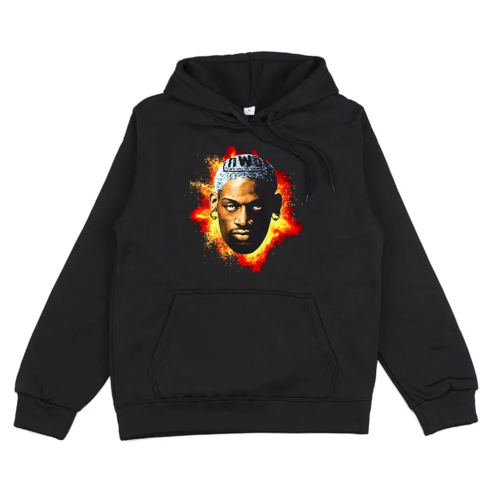 

DENNIS-RODMAN Basketball Player Hoodie Streetwear Ropa Hombre Winter Fall Long Sleeve Hooded Pullovers Graphic Sweatshirt Unisex