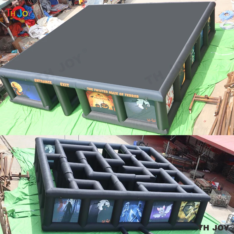 Fast Air shipping 10x10m giant inflatable maze haunted for sale customized labyrinth inflatable maze game for sale