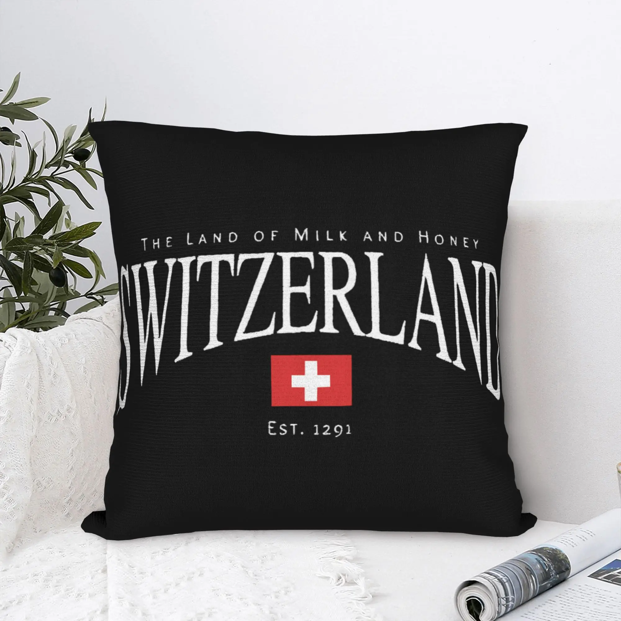 Switzerland The Land of Milk and Honey Pillowcase Soft Polyester Cushion Cover Decorative Europe Pillow Case Cover Home Zipper