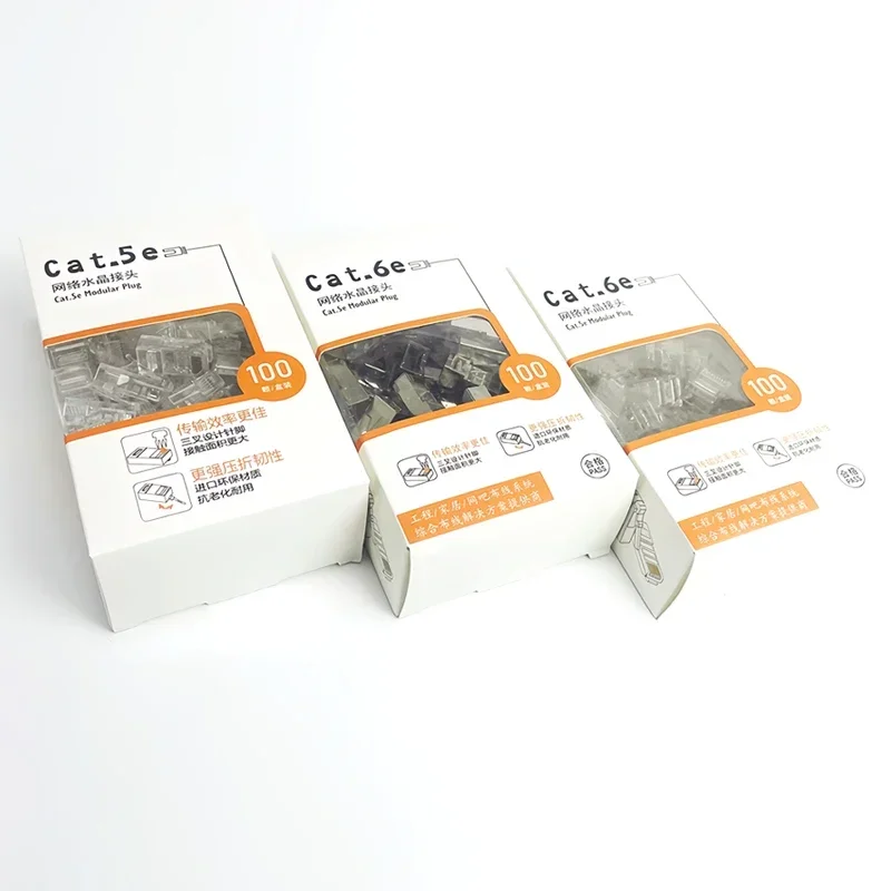 Cat6e Shield Cat5e Vergulde RJ45 Plug Crystal Head Connector RJ45 Terminal 100Mbps 1000Mbps Ethernet-kabel