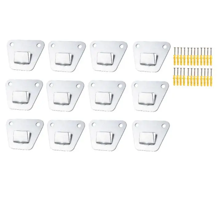 12Pcs Range Hood Mounting Bracket Cold Rolled Steel With Fastening Screws Range Hood Hanger Plate Support Hook Kit