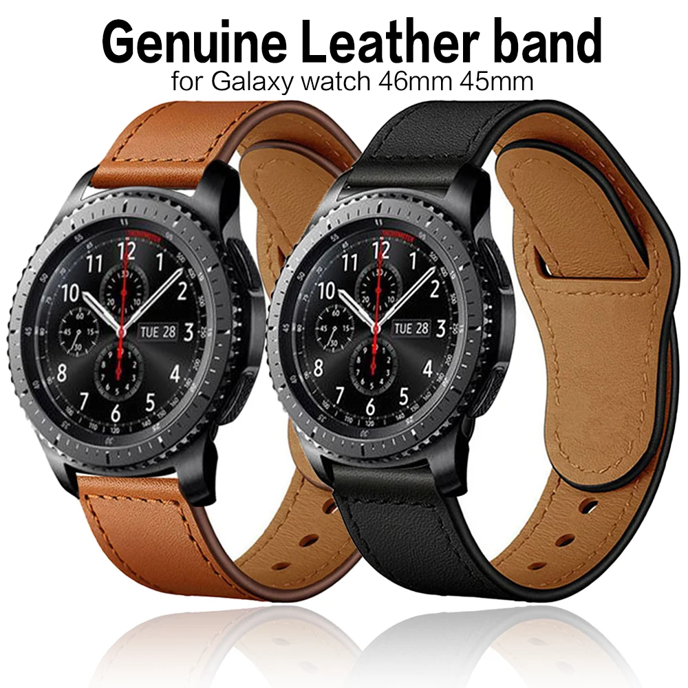 

Ремешок 22 мм для Samsung Watch 3 45 мм Galaxy watch 46 мм Gear S3 frontier, кожаный браслет, ремешок для часов Huawei watch gt 2/2e/pro Band