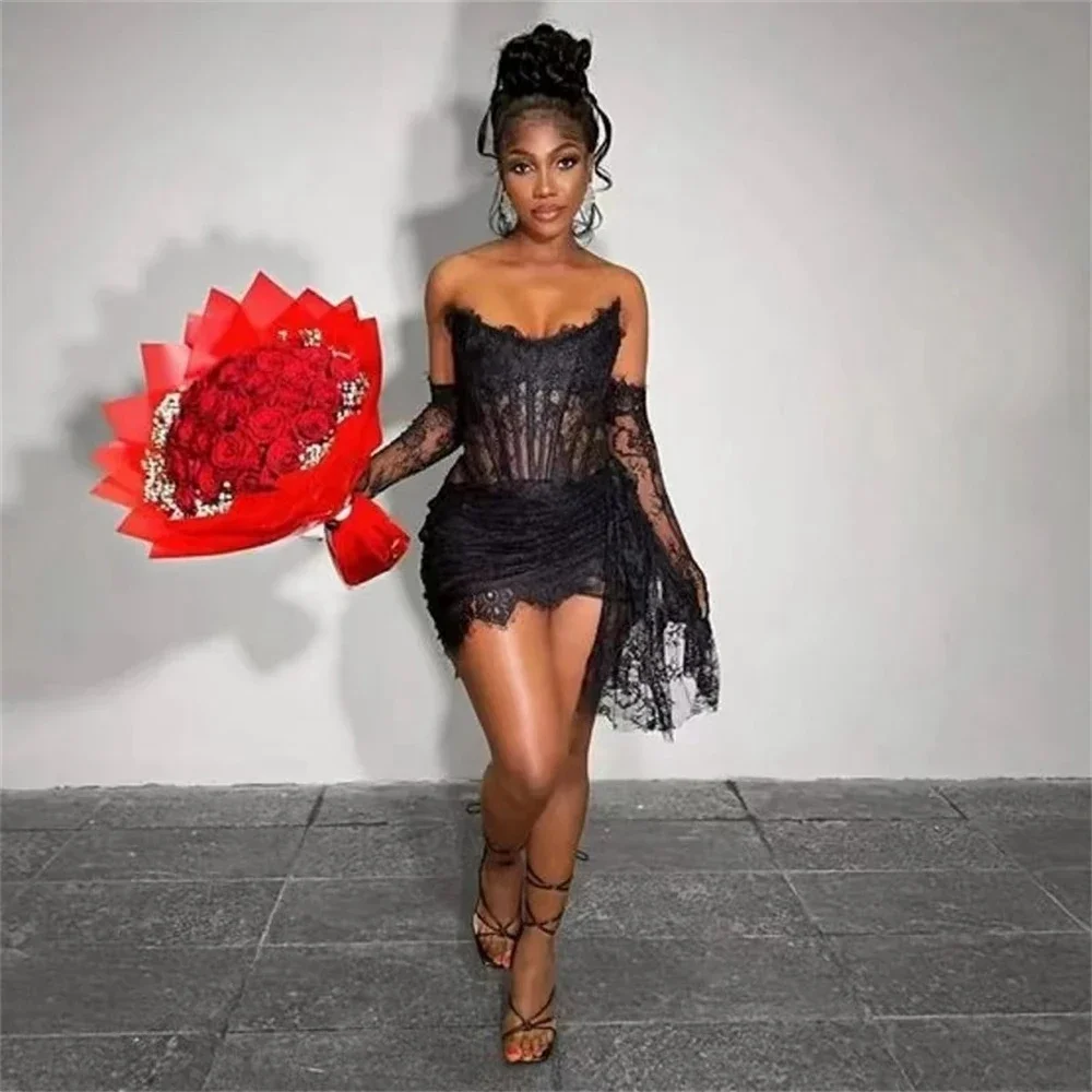 Pink Luxury Short Prom Dresses For Black Girls Crystals Women Birthday Party Dresses African Evening Gown Robe De Customized