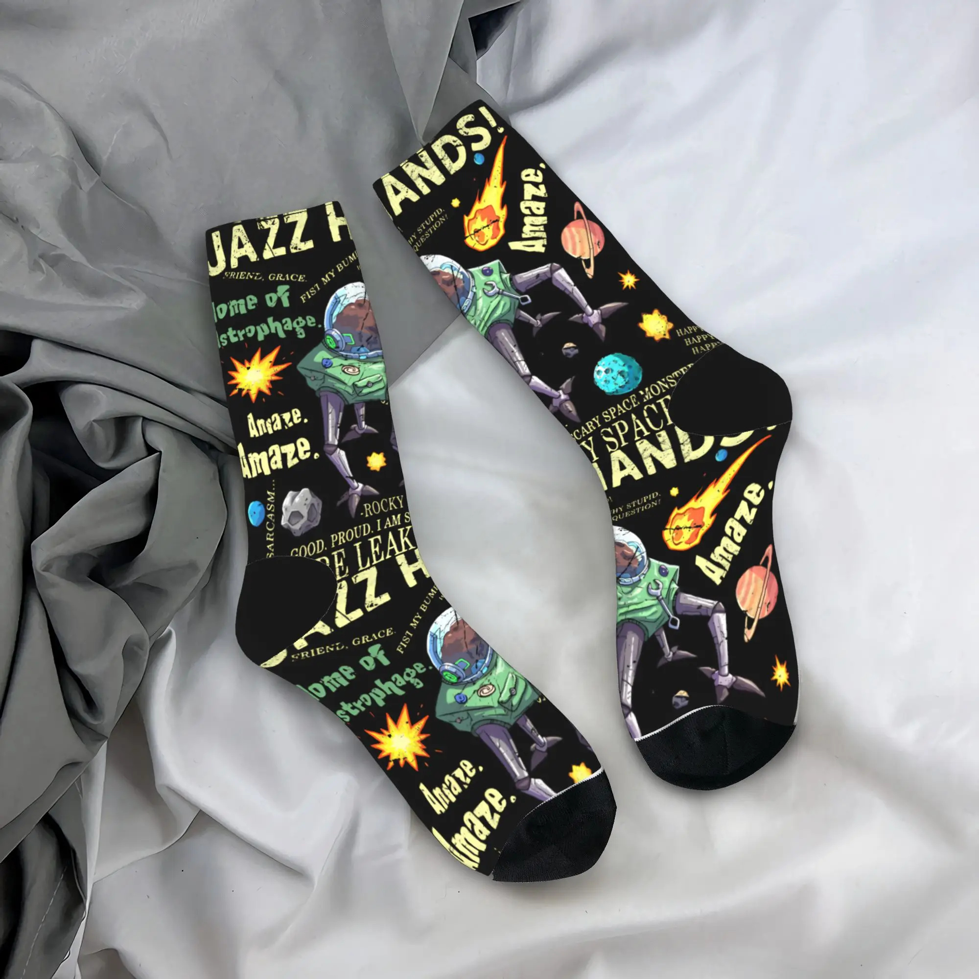 Amaze Vintage Bookish Book Project Hail Mary Stockings Men's Socks Soft Vintage Socks Winter Climbing Non Skid Graphic Socks