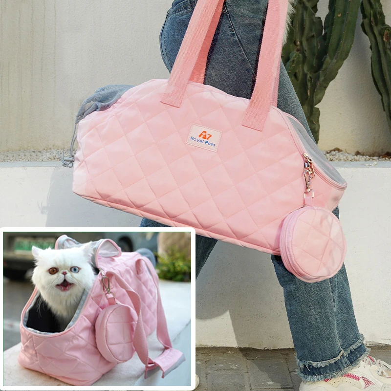 Portable Outdoor Tote Bag Pet Bag, With Breathable Mesh Exposed Head for Small Dogs Cats Teddy Chihuahua Supplies