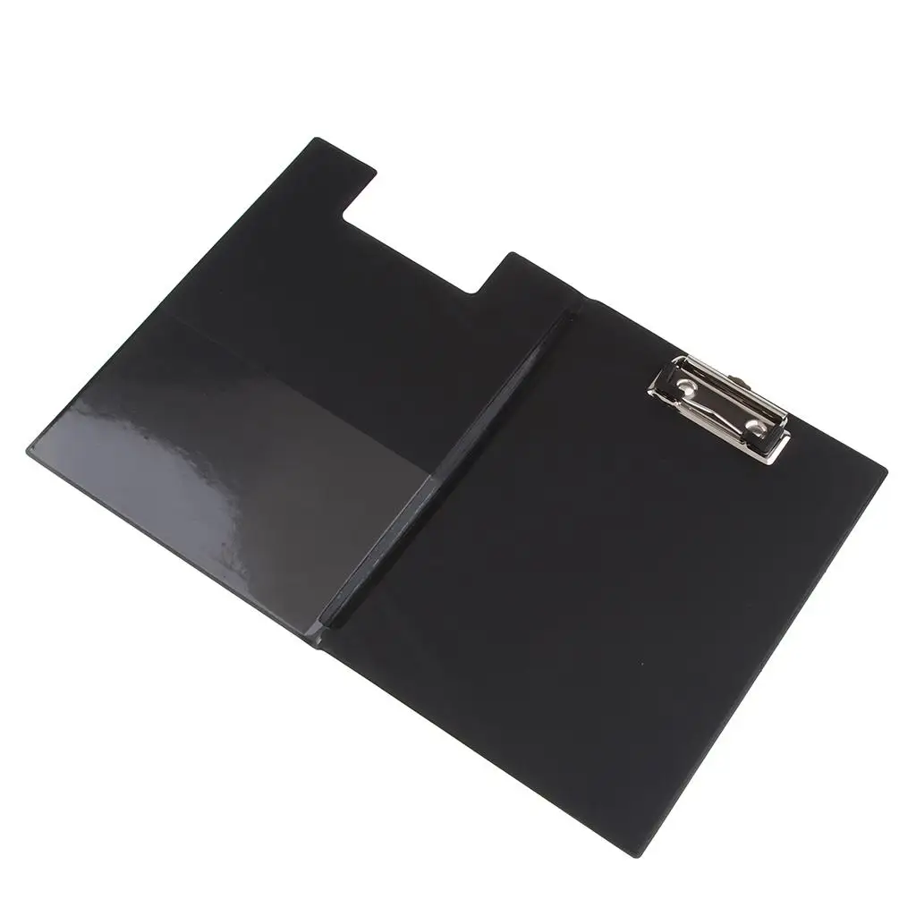 Organizador de pastas do arquivo do escritório, A5 Prancheta sólida, PU Leather Writing Subplate Pad, Preto Comercial e papelaria