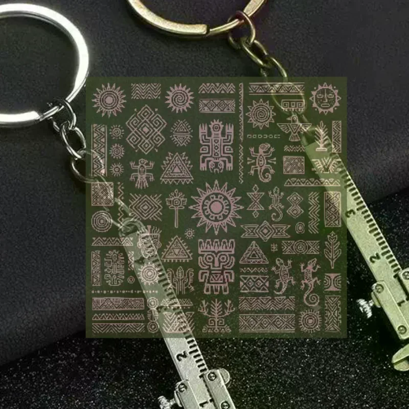 Portable Mini Vernier Caliper Keychain Mini Metal Ruler Car Key Chain Movable Vernier Caliper Ruler Model Keychain Keyring Gift