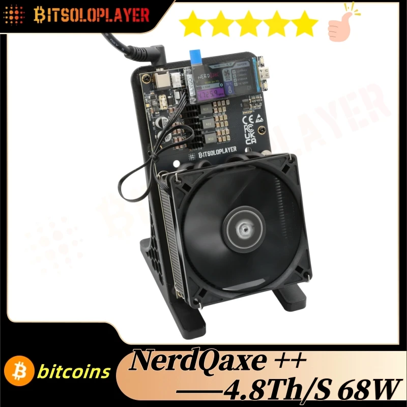 

NerdQaxe++ 4.8TH/s 68W BM1370 Asic-чип для алгоритма SHA-256, биткойн-майнер для соло-майнинга с блоком питания 120W
